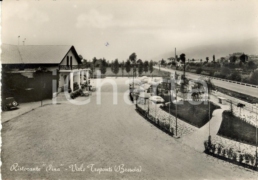 Cartolina originale da collezione 1950 ca REZZATO BS Veduta Ristorante PINA a VIRLE TREPONTI Cartolina FG NV 1