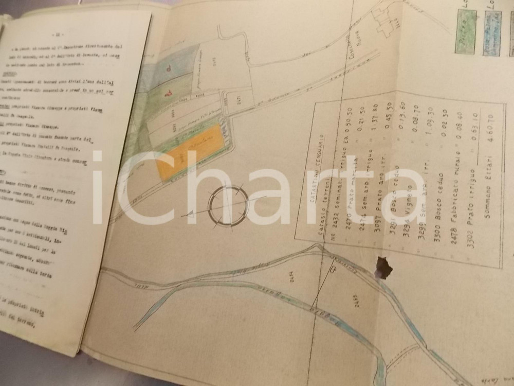 Documento originale, autentico 1947 RIVOLTA D'ADDA (CR) Divisione podere CIOCCHERA della famiglia VISMARA 1