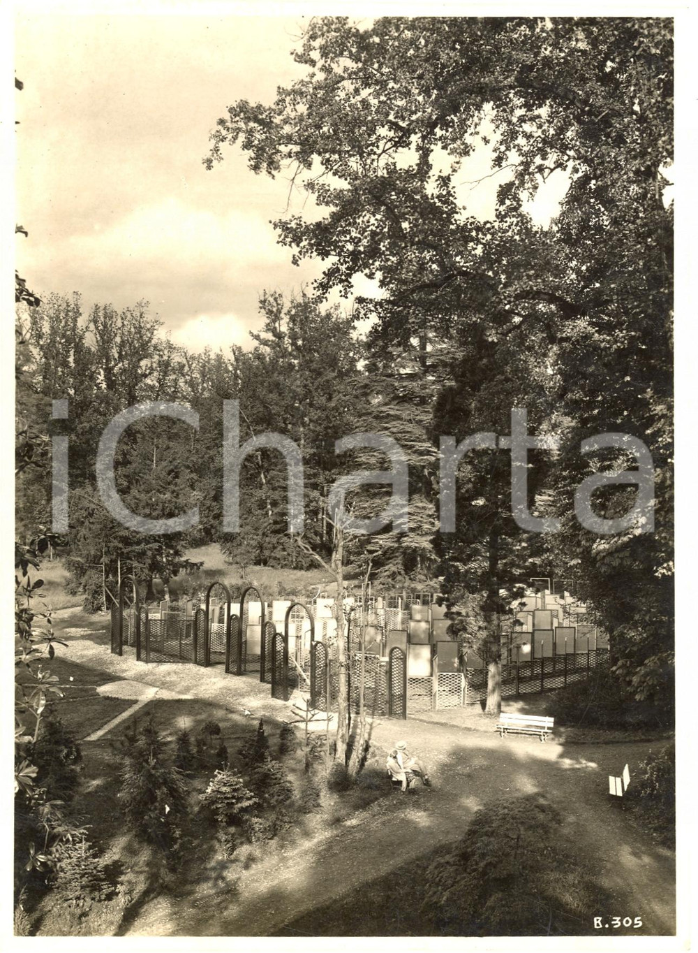 Fotografia d'epoca originale 1930 MILANO Fiori al PARCO (ora MONTANELLI) foto 1