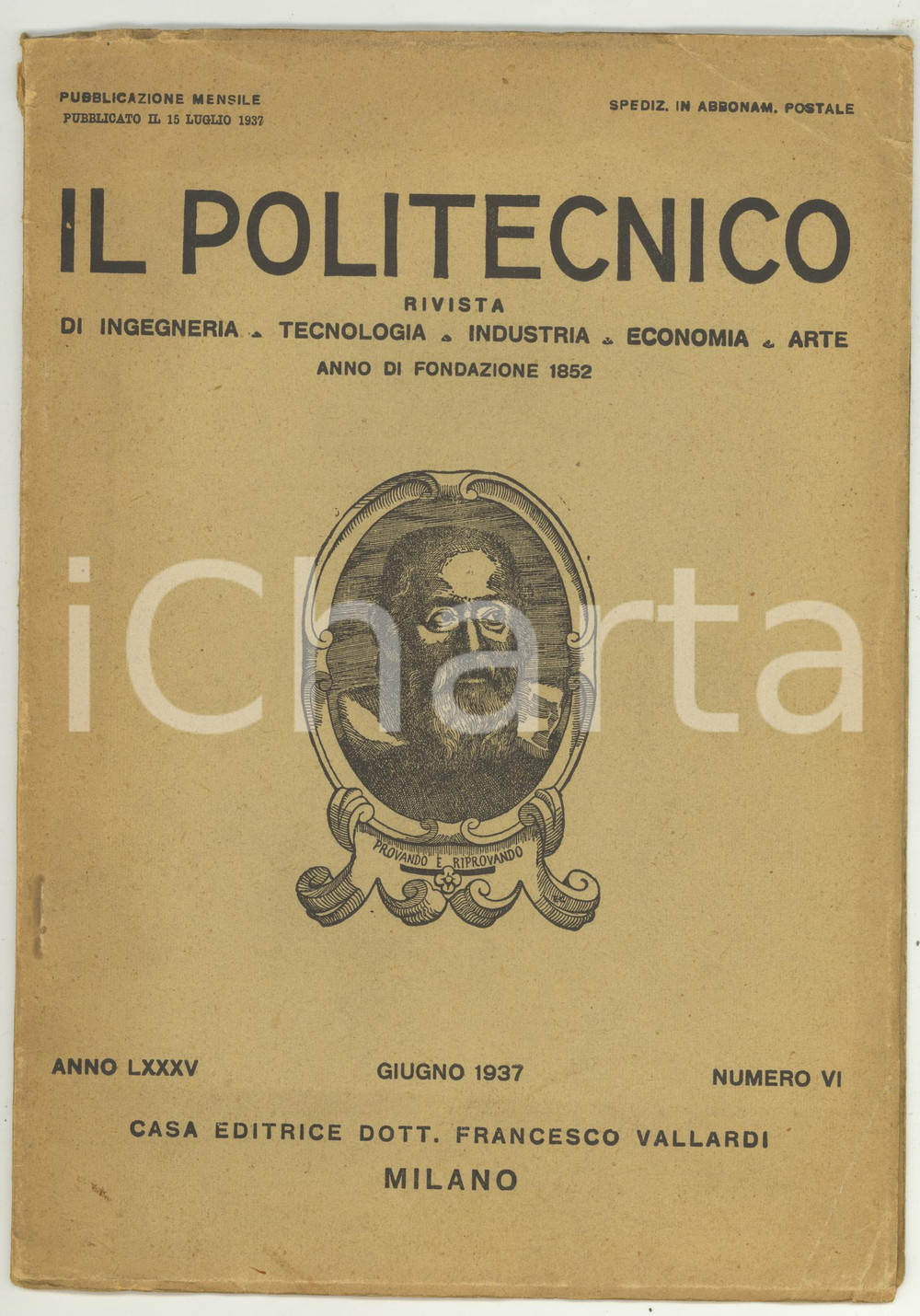 Giornale, rivista storica 1937 IL POLITECNICO Superfici riflettenti per sale d audizione Anno LXXXV n. VI 1