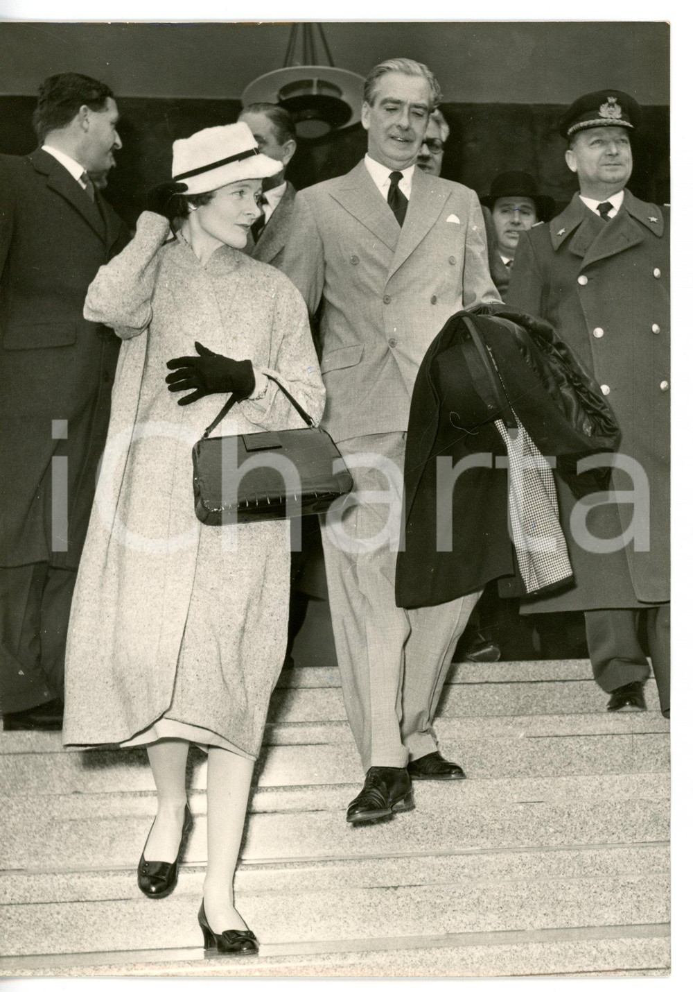 1954 ROMA CIAMPINO Anthony EDEN con la moglie Anne Clarissa SPENCER-CHURCHILL