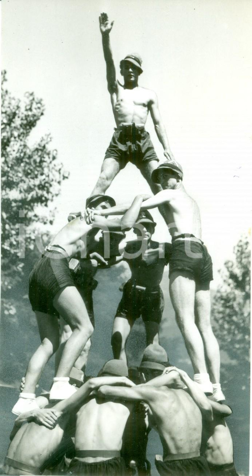 Fotografia d epoca originale 1936 CANNOBIO VB Esercizi ginnici al campo Avanguardisti Fotografia 1