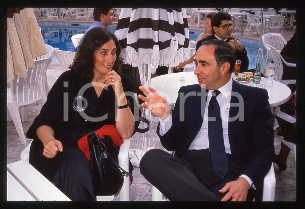 35mm vintage slide* 1990 ca FESTIVAL CANNES - Irene BIGNARDI e Franco CARRARO