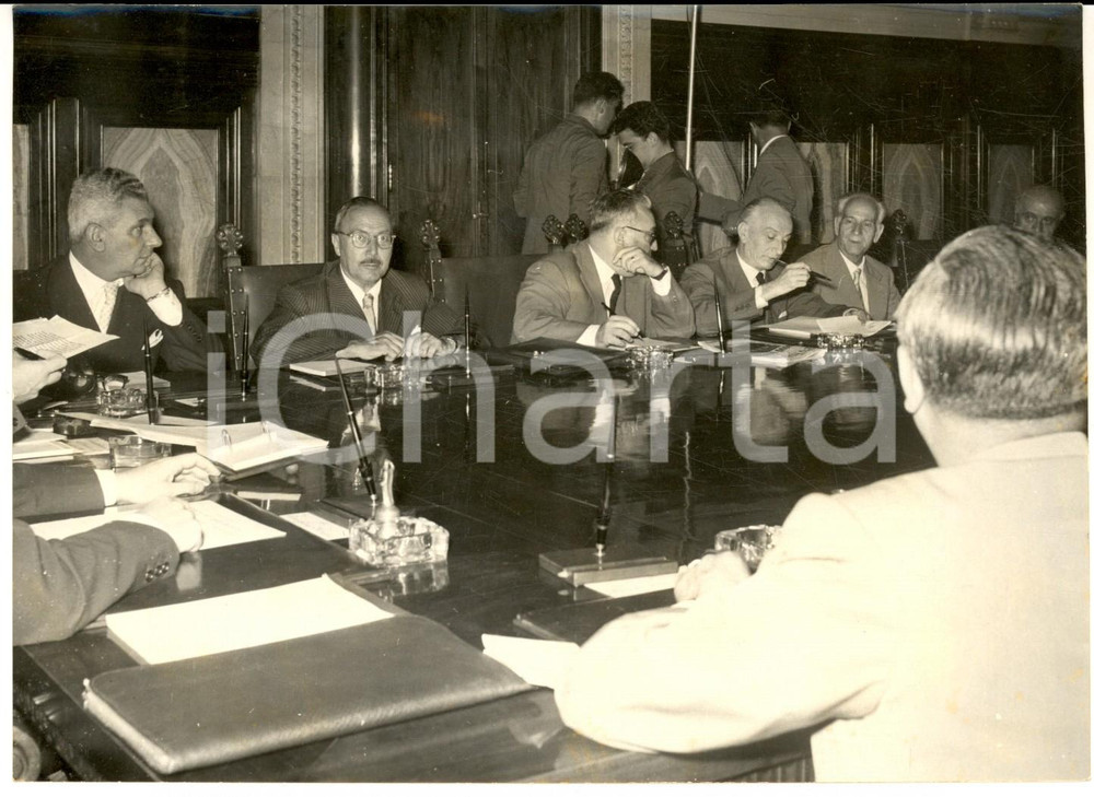 1953 ROMA Governo PELLA - Il primo Consiglio dei Ministri *Foto 18x13 cm