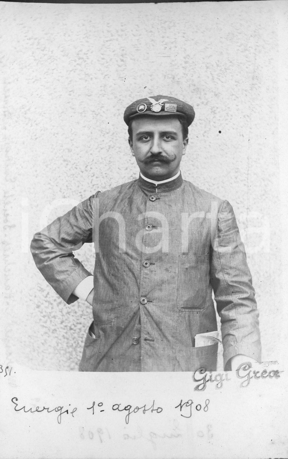 1908 MARCINELLE HAUCHIES Societé Energie *Ritratto di un tecnico *Fotocartolina