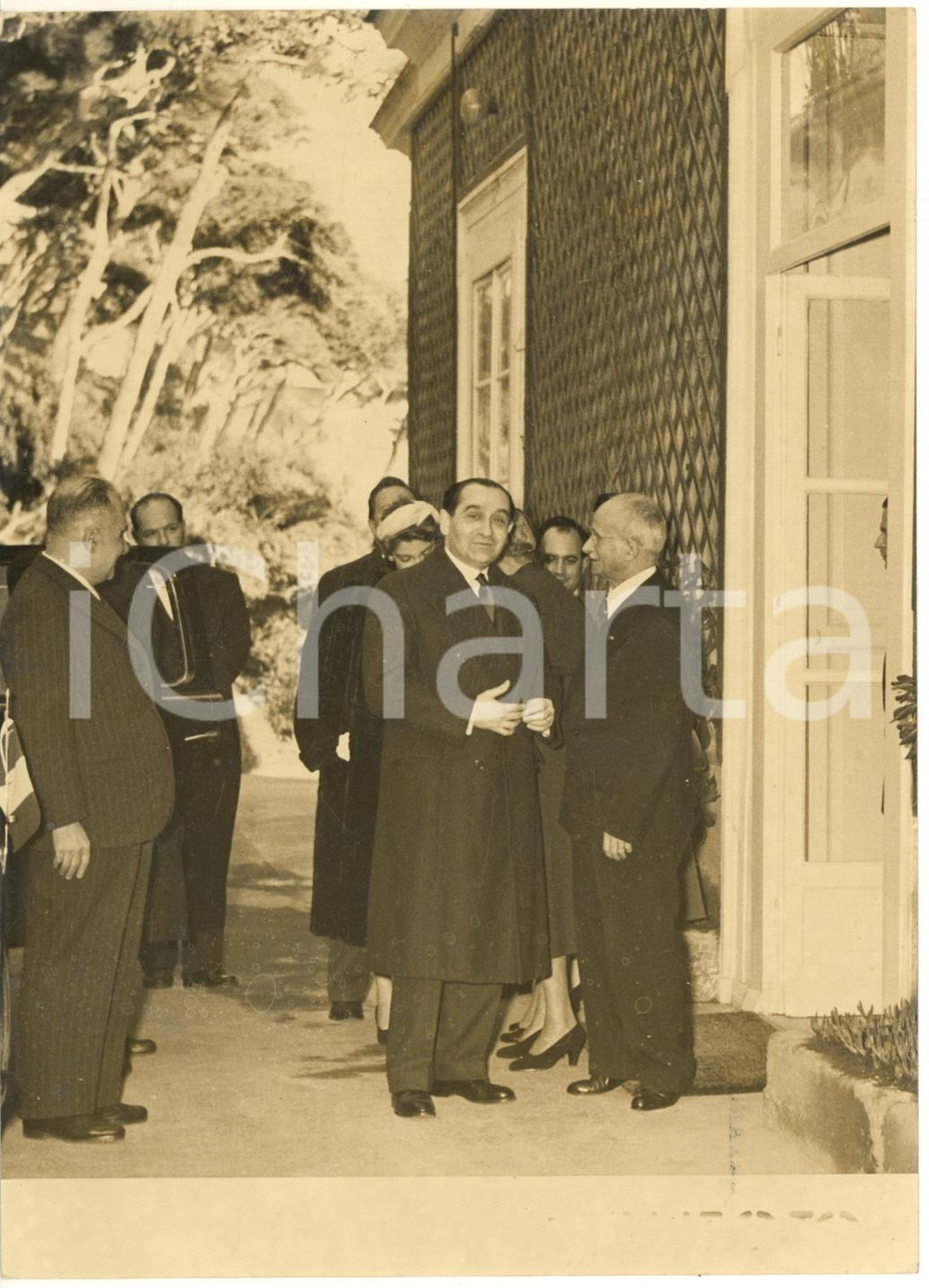 1955 NAPOLI Villa Rosebery - Luigi EINAUDI riceve Pierre MENDÈS FRANCE Foto 13x18