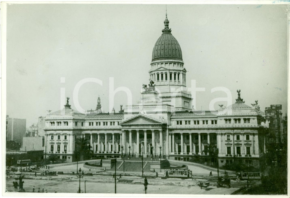 Fotografia d epoca originale 1933 BUENOS AIRES Veduta Palazzo del CONGRESSO Vera fotografia 1