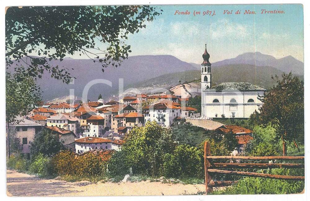 1922 FONDO - VAL DI NON (TN) Panorama del paese - Cartolina FP VG