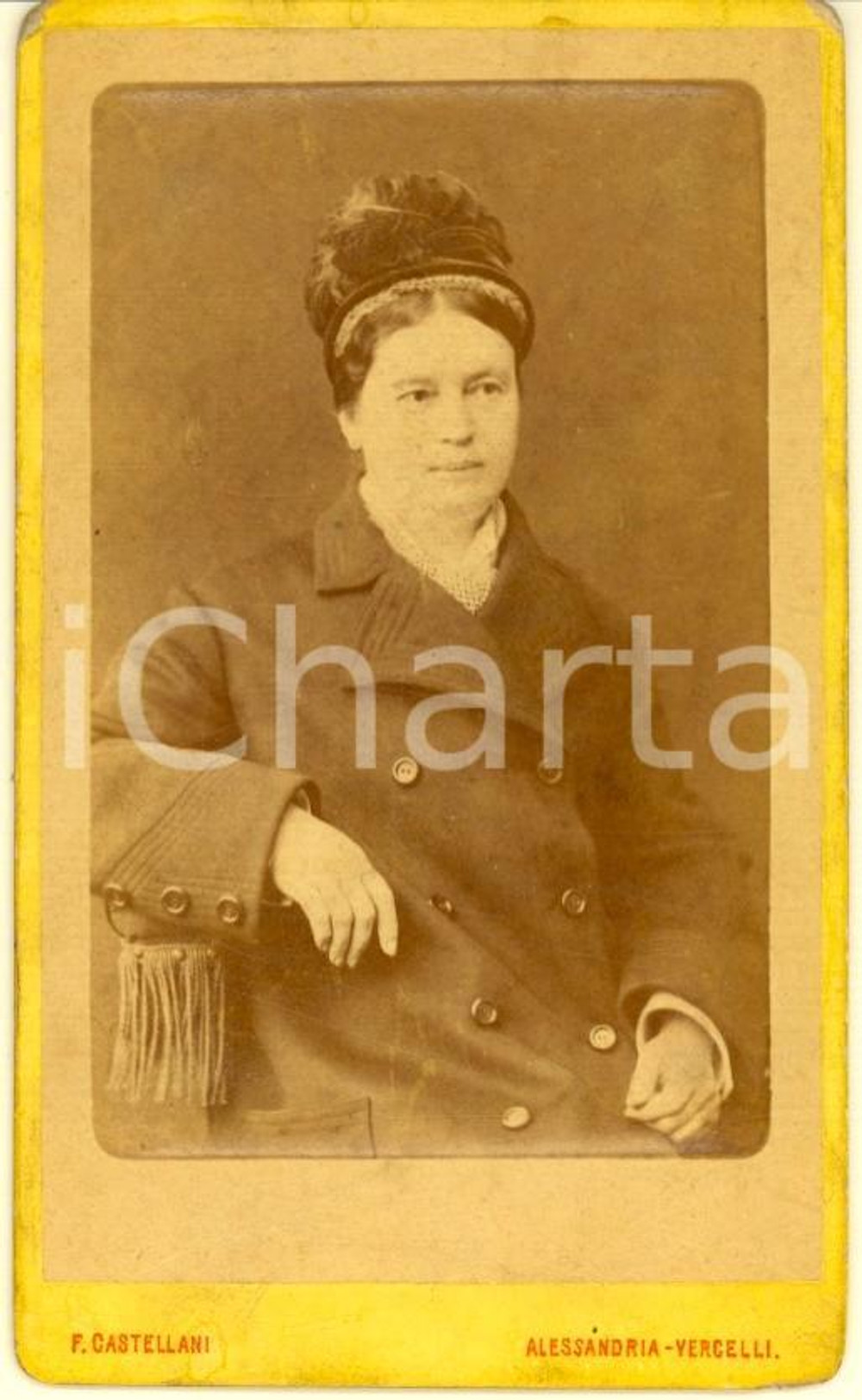 Fotografia d'epoca originale 1890 ca ALESSANDRIA Ritratto di Antonia SCHLEGEL *Foto CASTELLANI 1