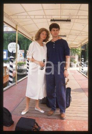 35mm vintage slide* 1990 ca VENICE actress Sophie WARD, husband Paul HOBSON (13)