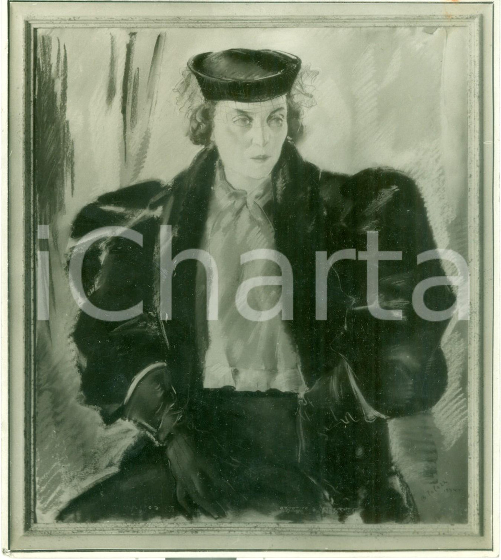 Fotografia d epoca originale 1934 MILANO Bernardino PALAZZI Ritratto di signora Fotografia coeva del quadro 1