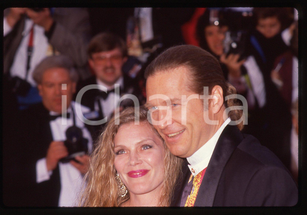Fotografia d epoca originale 35mm vintage slide 1991 ACADEMY AWARDS Jeff BRIDGES Susan GESTON Photocall 1 1