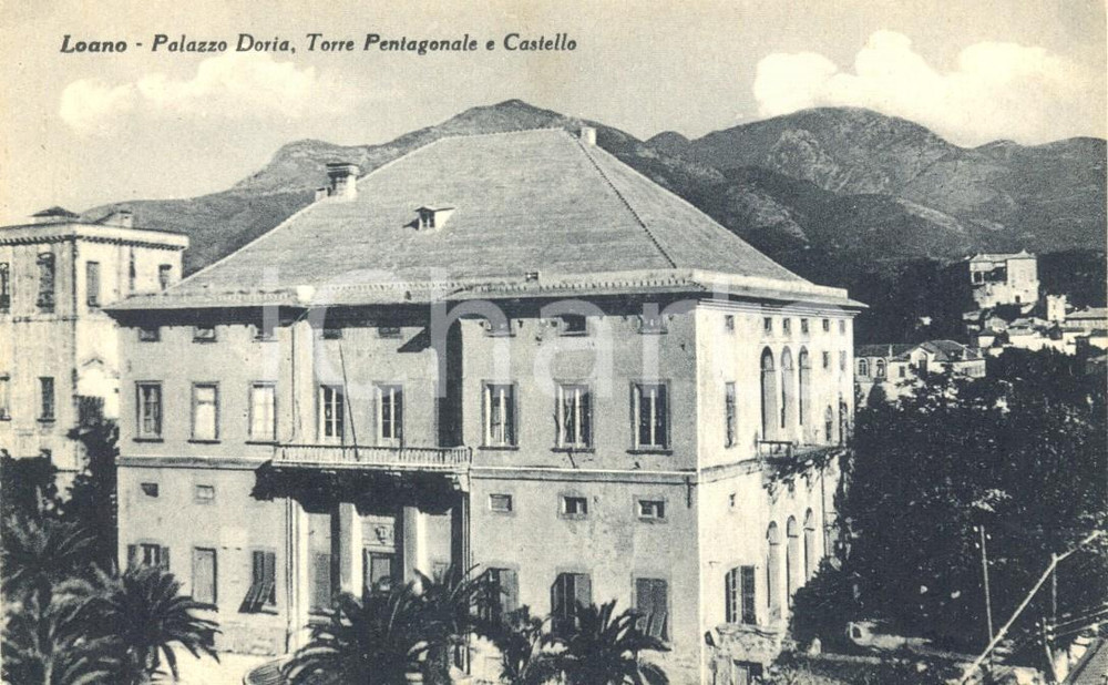 Cartolina originale da collezione 1930 ca LOANO SV Palazzo DORIA Torre Pentagonale e Castello Cartolina FP NV 1