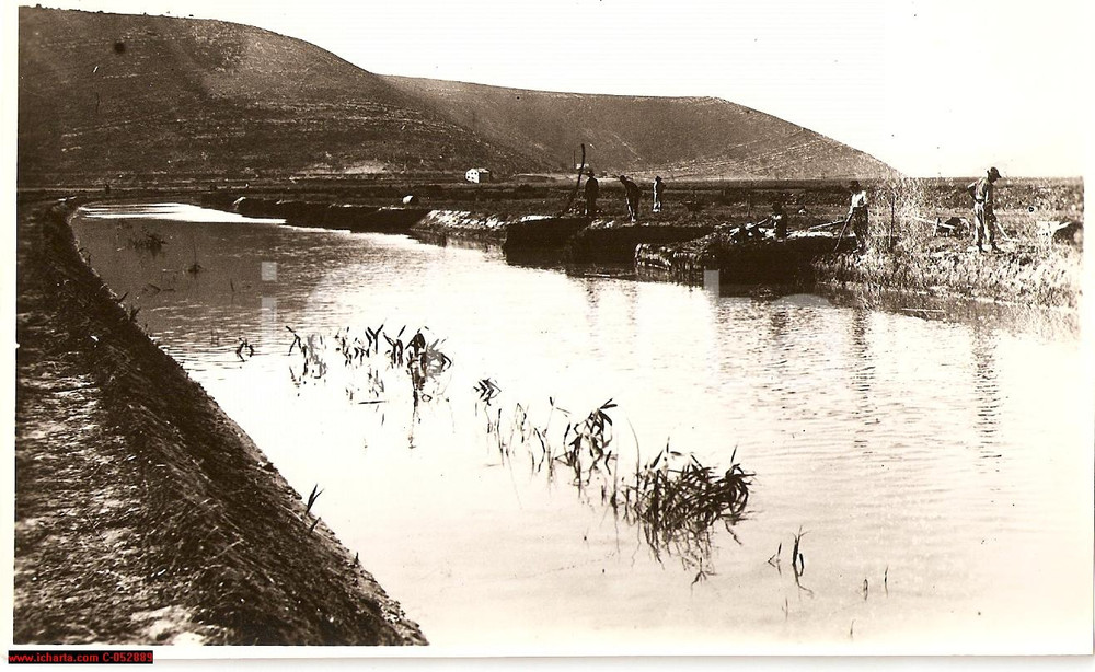 Fotografia d'epoca originale 1932 POLA VALLE DELL'ARSA Bonifica ANIMATA Real photo 1