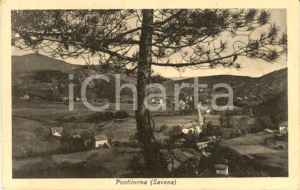 Cartolina originale da collezione 1931 PONTINVREA SV Veduta panoramica del paese e dei dintorni Cartolina FP VG 1