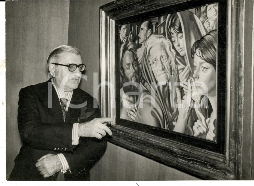 Fotografia d epoca originale 1974 PARIS Galleria BERNHEIMJEUNE Gregorio SCILTIAN e i suoi Visi umaniFoto 1