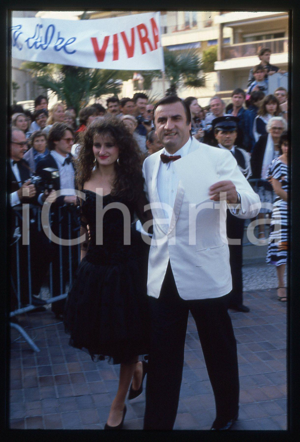 35mm vintage slide*1983 CANNES Aldo MACCIONE al Festival del Cinema 