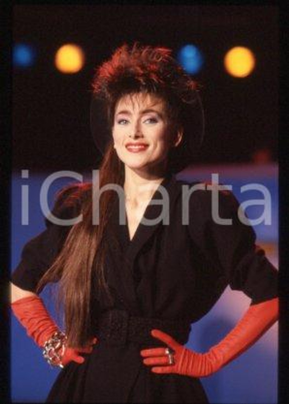 Julie PIETRI - FRANCE Ritratto della cantante 1985 ca * 35 mm vintage slide 9