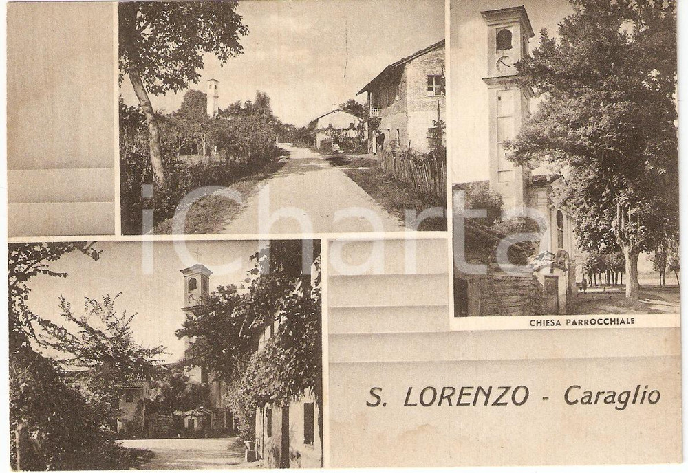 Cartolina originale da collezione 1940 ca SAN LORENZO CARAGLIO (CN) Vedutine *Cartolina postale FG NV 1