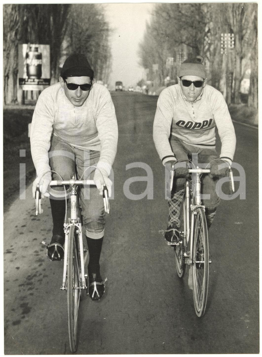 1955 ca NOVI LIGURE - CICLISMO Fausto COPPI si allena con Colombo CASSANO * Foto