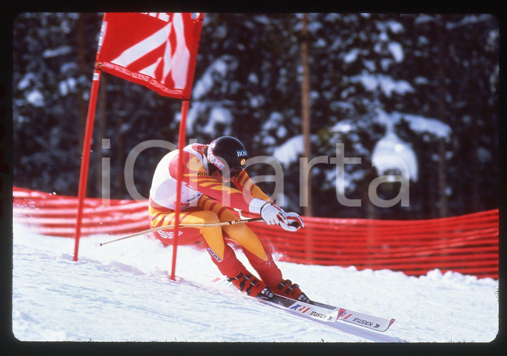 35mm vintage slide* 1989 VAIL Mondiali SCI ALPINO Pirmin ZURBRIGGEN nel SUPER G
