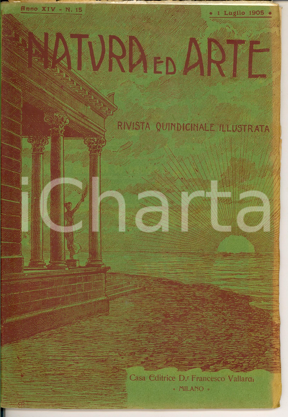 Giornale, rivista storica 1905 NATURA ED ARTE Cia degli Ordelaffi donna guerriera Anno XVIII  nÂ°15 1