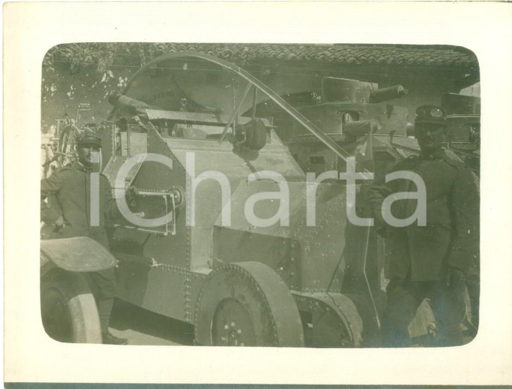 Fotografia d epoca originale 1918 MEDEA GO WW1 Soldati con automitragliatrice Fotografia cm 12 x 9 1