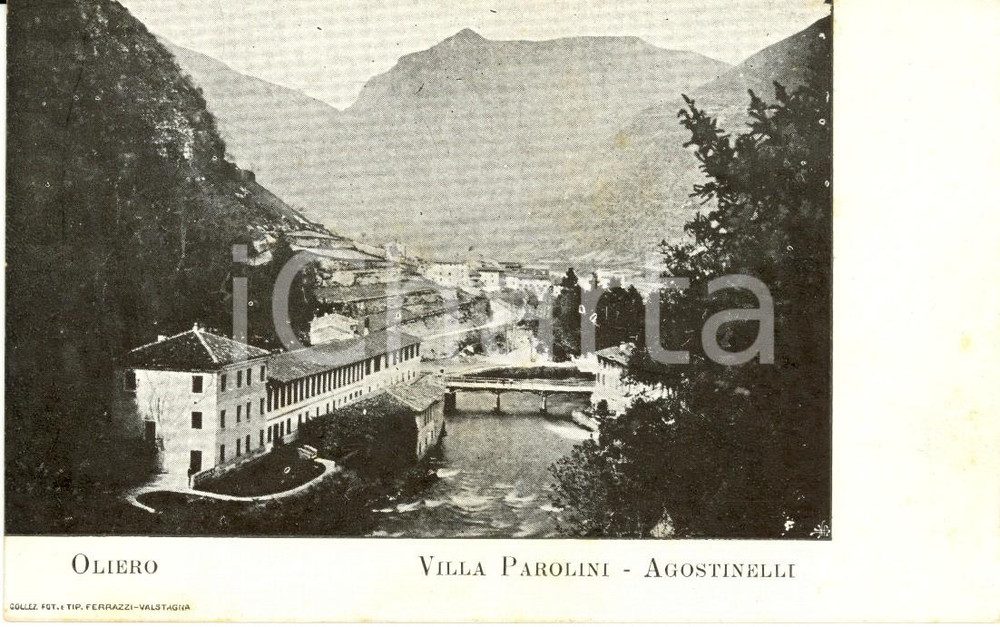 Cartolina originale da collezione 1900 ca OLIERO (VI) Veduta esterna della villa PAROLINI-AGOSTINELLI *FP NV 1