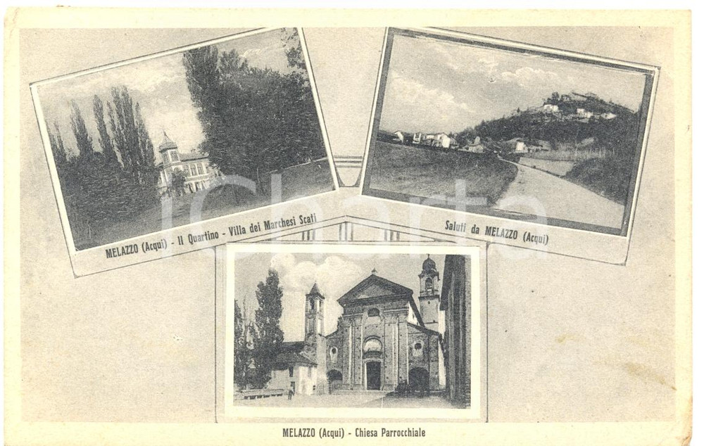 Cartolina originale da collezione 1930 MELAZZO AL Vedutine Villa Marchesi SCATI a QUARTINO Cartolina FP VG 1