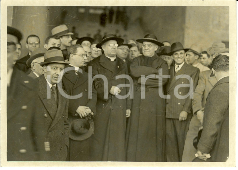 Fotografia d epoca originale 1939 NAPOLI Sbarco SEBASTIAO LEME e SANTIAGO LUIS COPELLO per Roma Fotografia 1