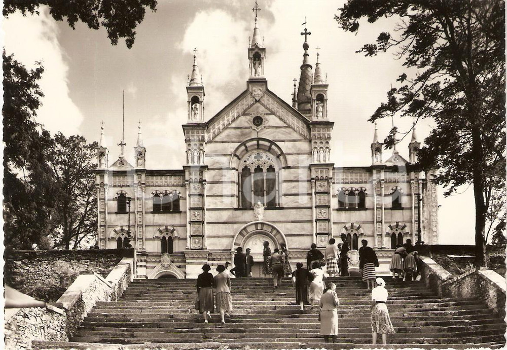 Cartolina originale da collezione 1960 ca RAPALLO GE Fedeli al Santuario Nostra Signora di MONTALLEGRO Cartolina 1