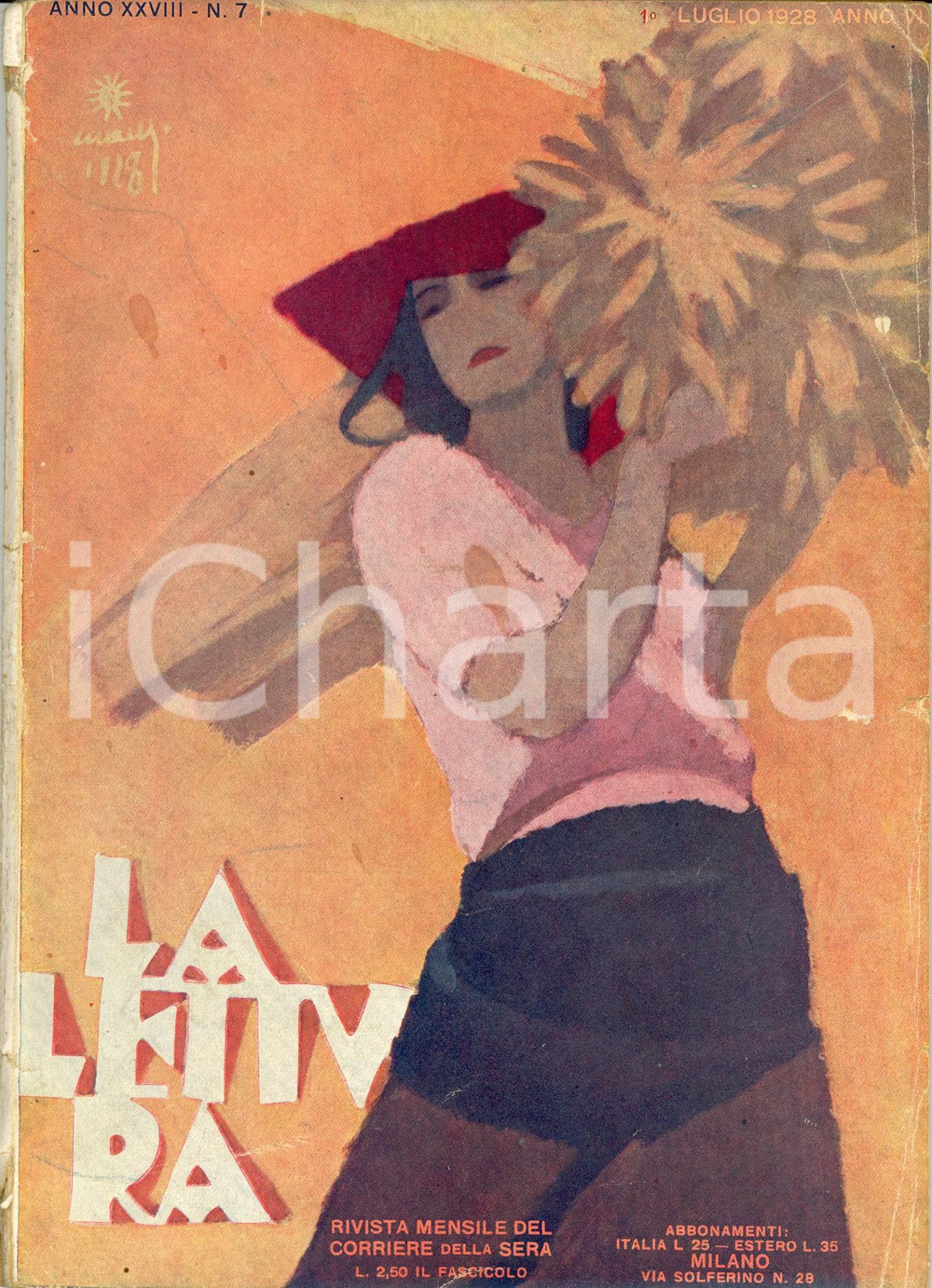 Giornale, rivista storica 1928 LA LETTURA Donne modenesi nel RISORGIMENTO *ILLUSTRATA Anno XXVIII n°7 1