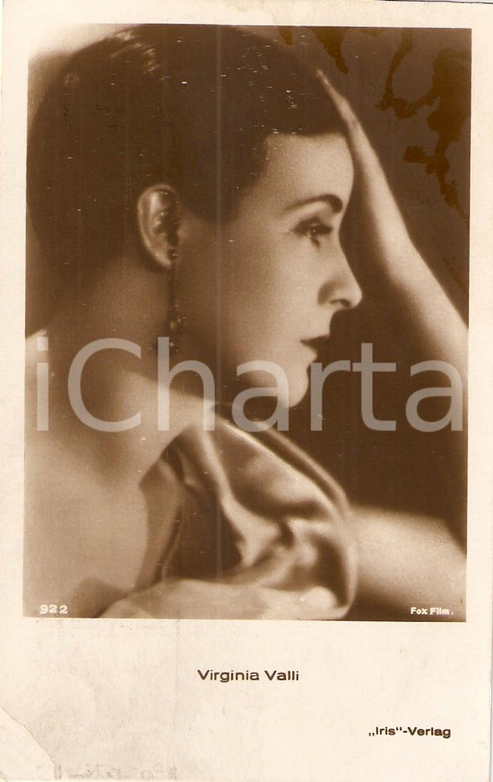 Cartolina originale da collezione 1931 CINEMA Attrice Virginia VALLI Ritratto con orecchino *Cartolina FP 1