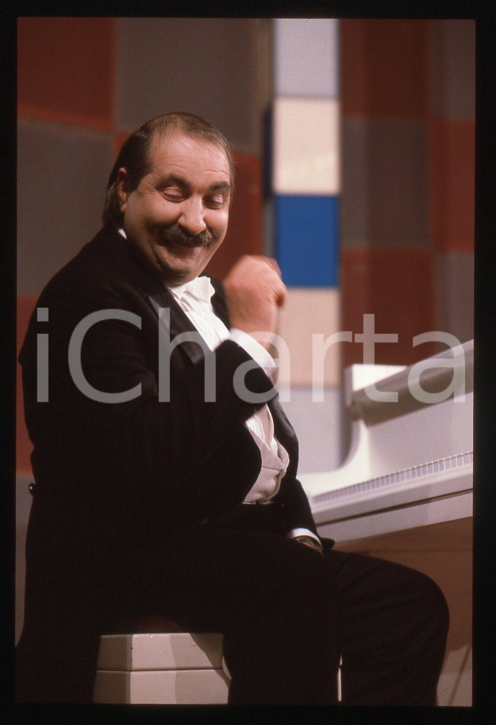 35mm vintage slide* 1985ca MAURIZIO COSTANZO SHOW Franco BRACARDI Ritratto (2)