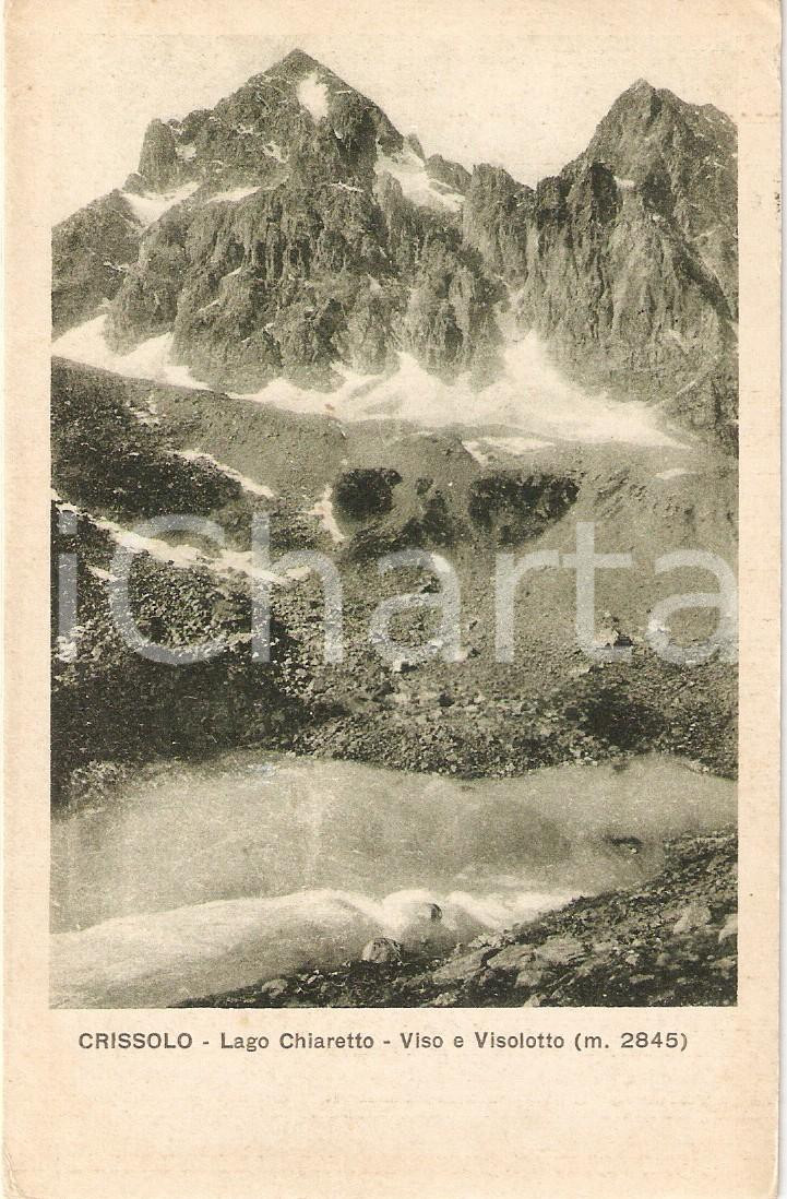 Cartolina originale da collezione 1930 ca CRISSOLO CN Lago CHIARETTO Monti Viso e Visolotto Cartolina FP VG 1