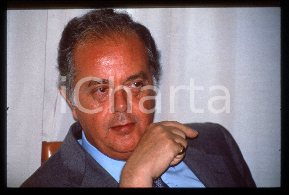 35mm vintage slide* 1990 ca ROMA Sergio BERLINGUER - Ritratto del diplomatico *2
