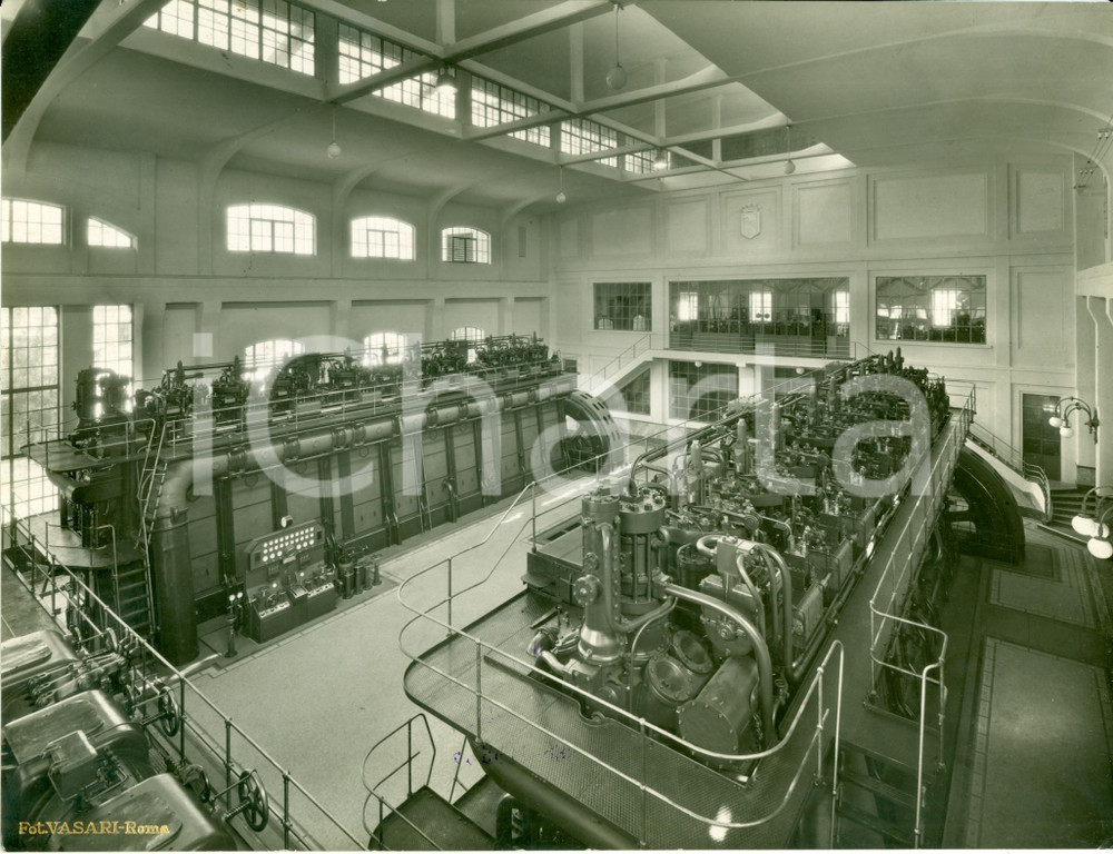 Fotografia d epoca originale 1935 ca ROMA Nuovi gruppi DIESEL Centrale MONTEMARTINI termoelettrica Foto 1