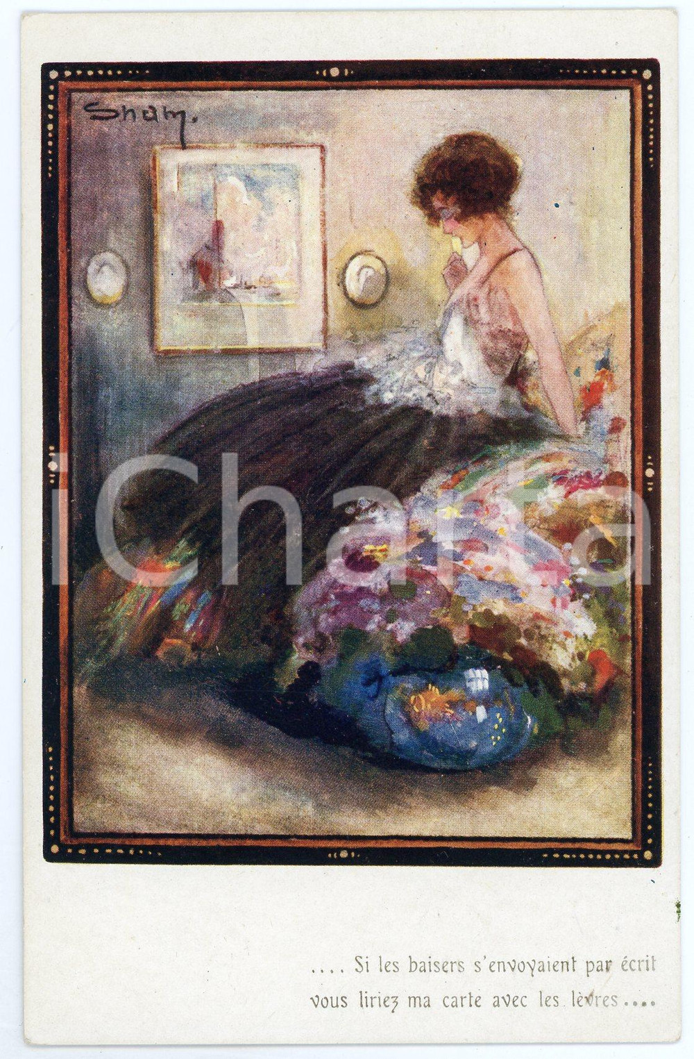 1920 ca Si les baisers s'envoyaient par Ã©crit - ill. SNAM *Postcard  Cartolina postale d'epoca, non viaggiata.CONDIZIONI: GFORMATO: FP    originale e autentica 1