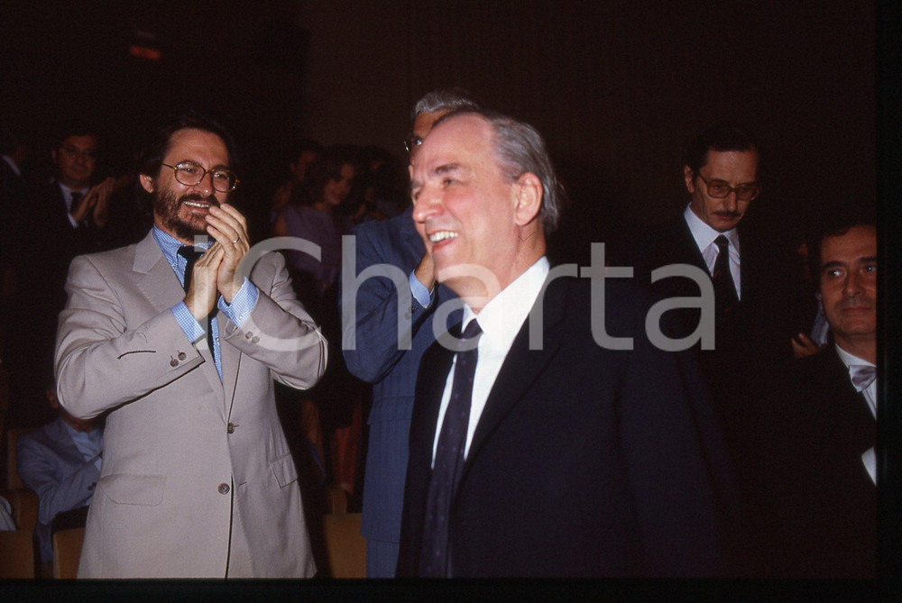 35mm vintage slide* 1980 ca FESTIVAL CANNES - Renzo ROSSELLINI e Ingmar BERGMAN