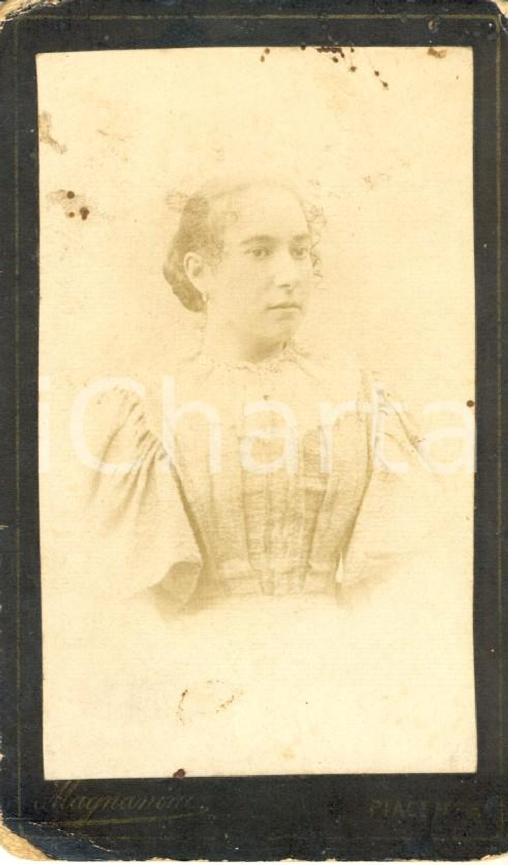 Fotografia d'epoca originale 1890 ca PIACENZA Ritratto di Piera POZZI *Fotografia MAGNANINI 1