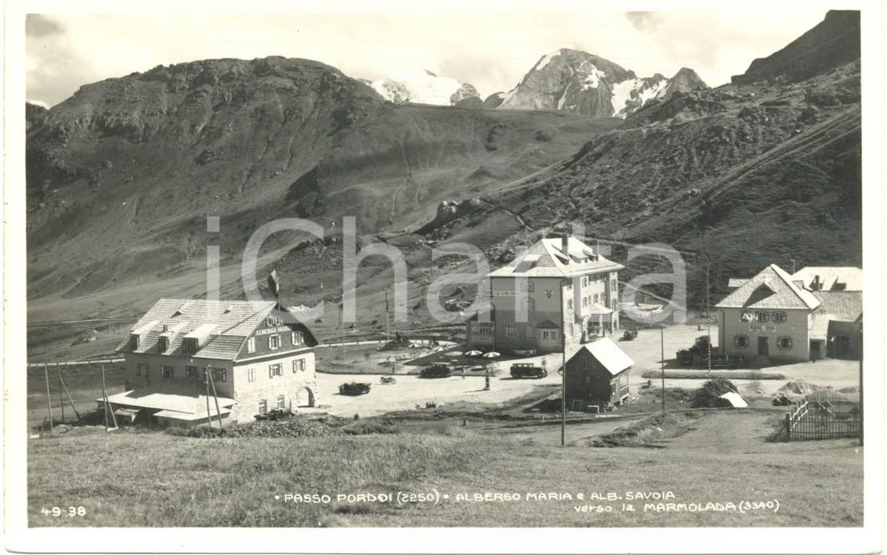 Cartolina originale da collezione 1940 ca BELLUNO Passo PORDOI - Albergo MARIA e Albergo SAVOIA *Cartolina FP NV 1