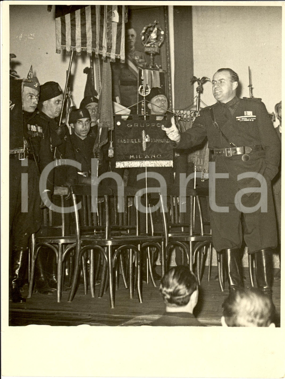Fotografia d epoca originale 1938 MILANO Riunione al Gruppo Rionale Gabriele D ANNUNZIO Fotografia 1
