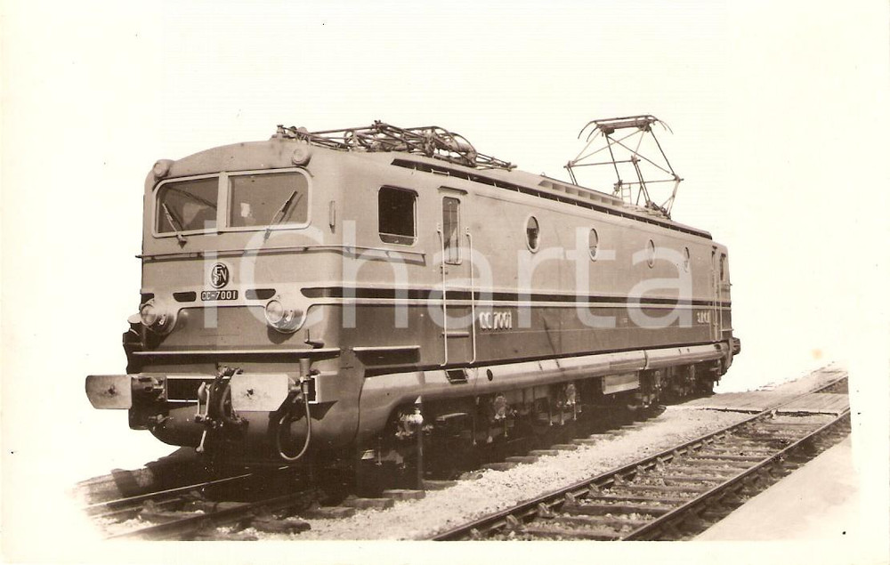 Cartolina originale da collezione 1950 FRANCE - SNCF Electric locomotive CC 7001 *Scheda tecnica 1