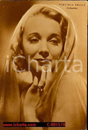 Cartolina originale da collezione 1938 Fotografia seriale VIRGINIA BRUCE Cart. RIZZOLI 1