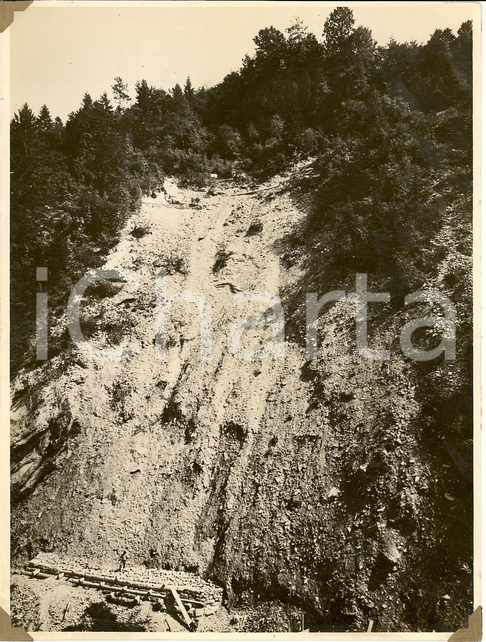 Fotografia d epoca originale 1933 UDINE Frana RIO ORTEGLAS prima della sistemazione Fotografia 1