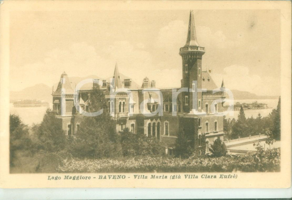 Cartolina originale da collezione 1930 ca BAVENO VB Villa Maria giÃ  Villa Clara EUFRÃˆ Cartolina FP NV 1