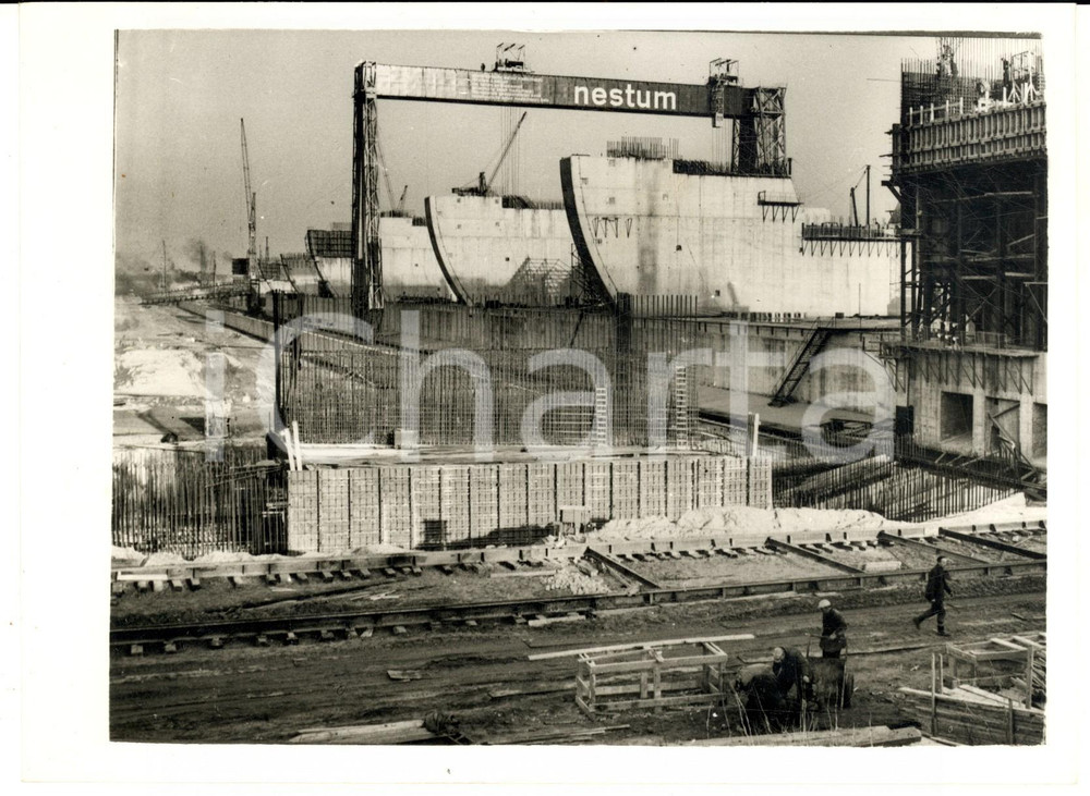 1961 SOUTH NETHERLANDS Construction of the DELTA PROJECT *Photo 20x15 cm Fotografia d'epoca con didascalia coeva.  CONDIZIONI: GFORMATO: 20x15 cm     originale e autentica 1