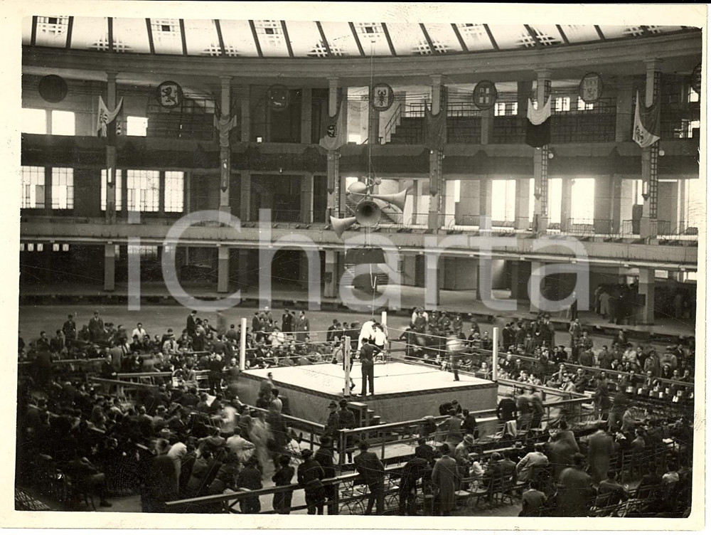 Fotografia d'epoca originale 1934 MILANO Gare boxe al Palazzo dello Sport per LITTORIALI *Fotografia 1