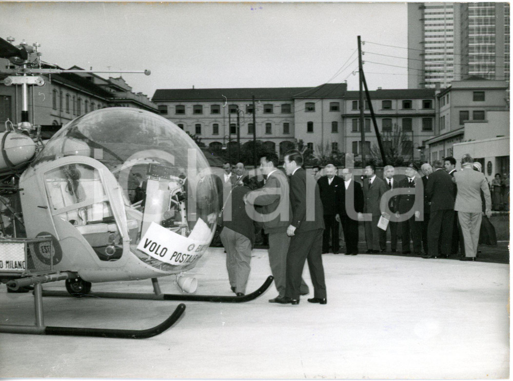1959 MILANO Inaugurazione del servizio postale con elicottero Milano-Torino FOTO