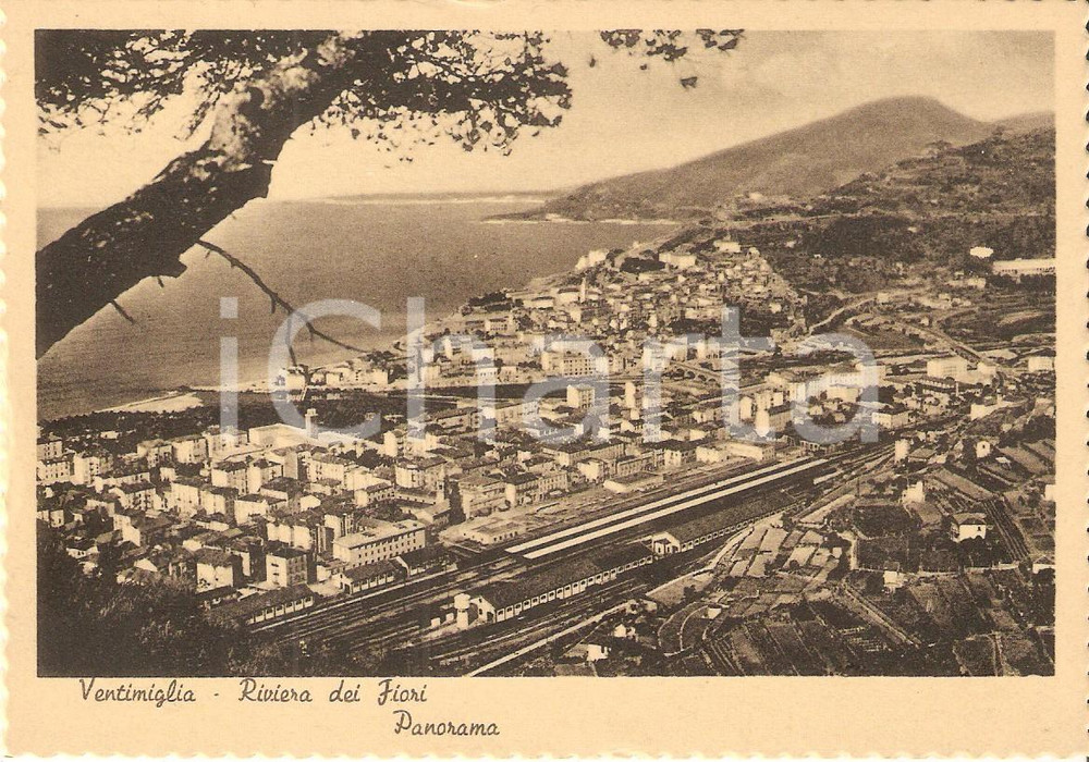 Cartolina originale da collezione 1950 ca VENTIMIGLIA IM Veduta con stazione ferroviaria Cartolina FG NV 1